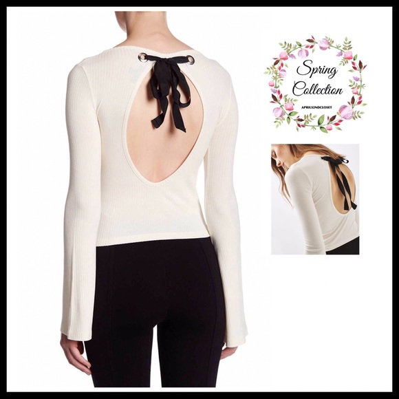 Topshop Sweaters - TOPSHOP RIBBON BOW TIE BACK PULLOVER KNIT TOP